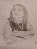Pencil and paper drawing of Mrs. Speaks